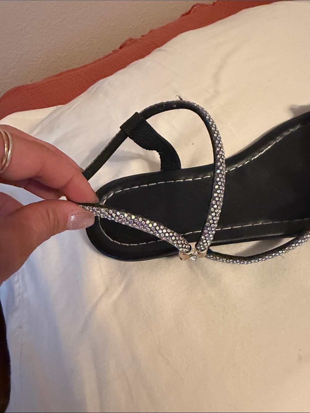 Women’s Black Rhinestone Butterfly Sandals - Picture 3 of 3